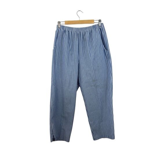 Vintage Orvis Medium 16 PT Crop Pants Nautical Striped Elastic Waist Womens READ - Picture 1 of 16